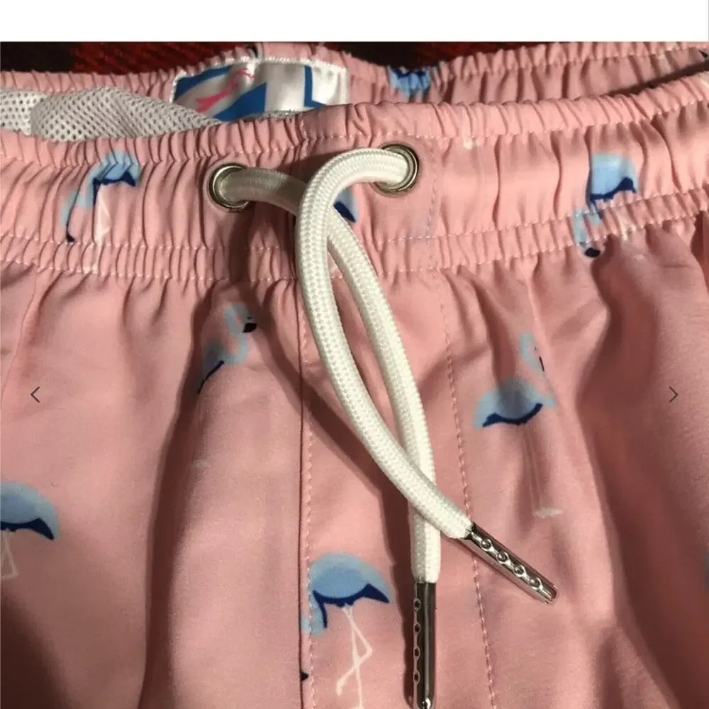 Bermies Swim Trunks Swim Shorts Pink Flamingo